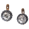 Stud Earrings 3ct Old Cut Diamond On A Wire Silver and Gold