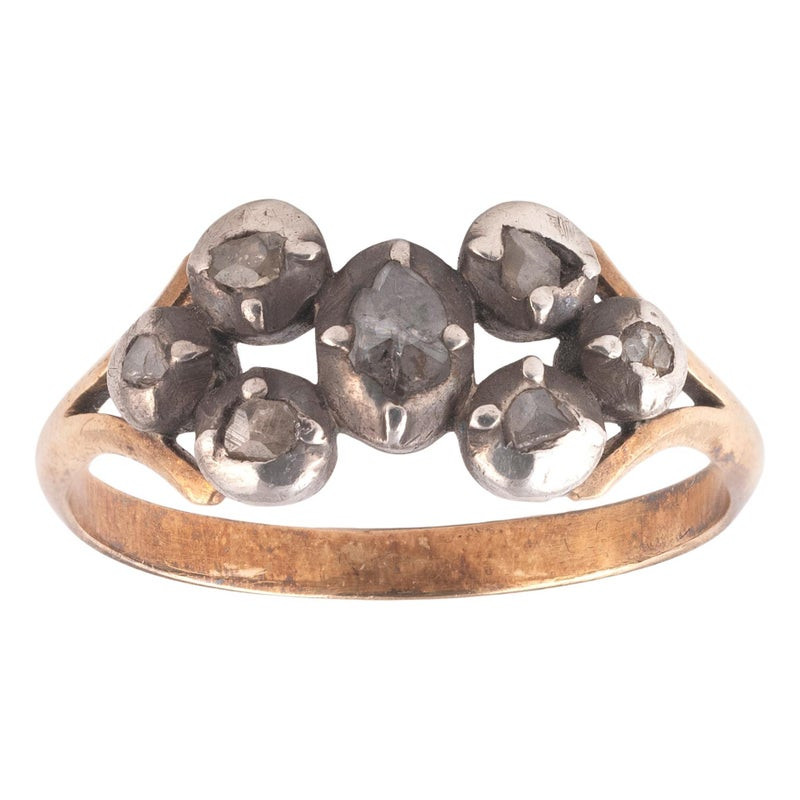 18th Century Seven-Stone Rose Diamond Bow Ring