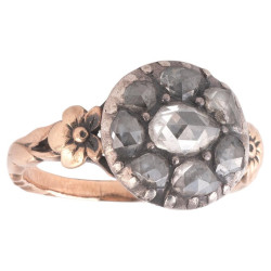 Georgian Rose Cut Diamond Cluster Ring c1820