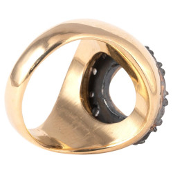 Chalcedony Roman Intaglio Ring of Jupiter 2nd-3rd Century A.D.