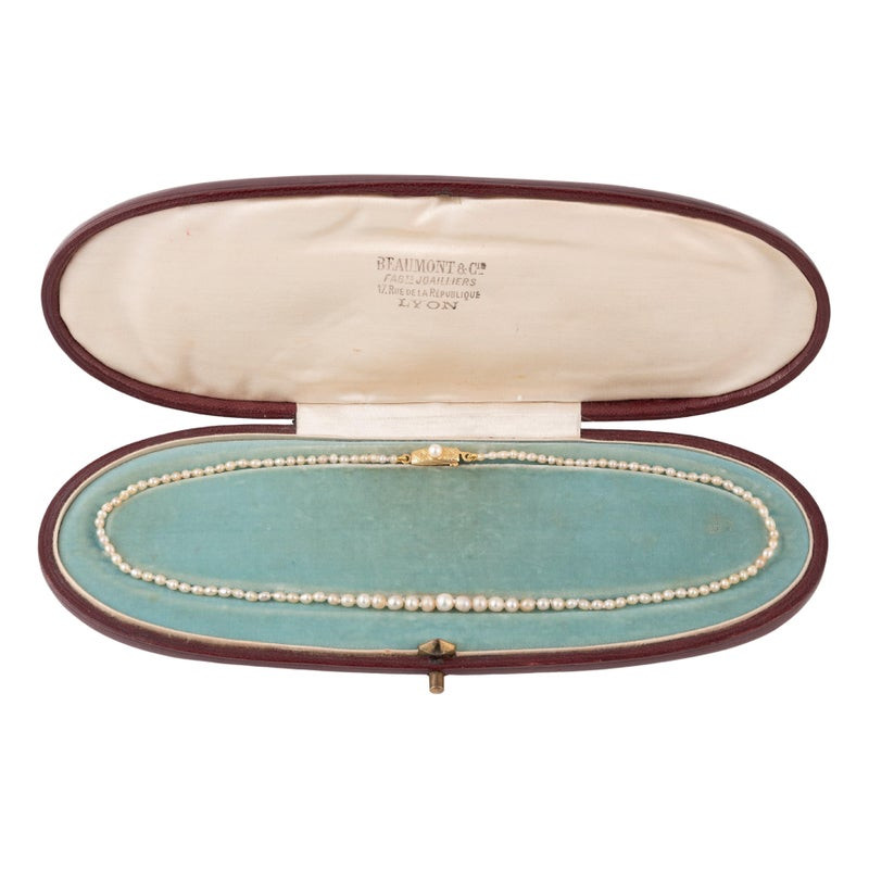 Natural Pearl Necklace circa 1910 By BEAUMONT & Co