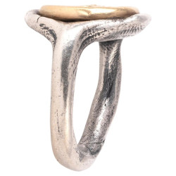 Antique 19th Century Silver and Gold Medusa Cameo Ring