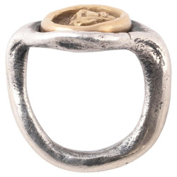 Antique 19th Century Silver and Gold Medusa Cameo Ring