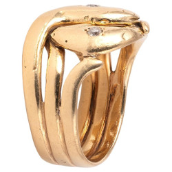 Art Nouveau French Old Cut Diamond Snake Ring 1900’s