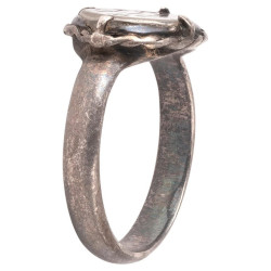 18th Century Jewish Rock Crystal Intaglio Ring