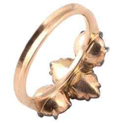18kt Yellow Gold And Silver Rose-Cut Diamond Duchess Ring
