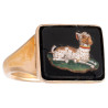 Antique Yellow Gold and Micromosaic Dog Ring