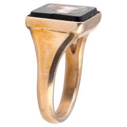Antique Yellow Gold and Micromosaic Dog Ring