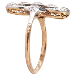 Art Déco Ring With Old European Cut Diamonds Circa 1920's