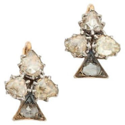 Antique Pair Of Clover Rose...
