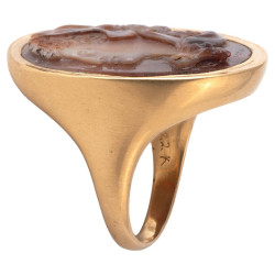 A Cameo on Agate depicting the profile of Omphale signed Filippo Rega 1761-1833