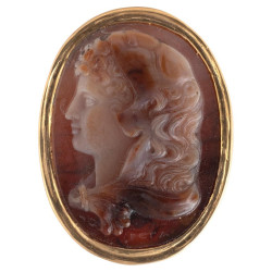 A Cameo on Agate depicting the profile of Omphale signed Filippo Rega 1761-1833
