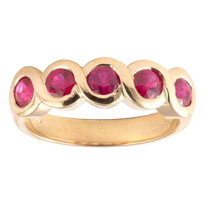 Antique Ruby Diamond Silver Gold Ring