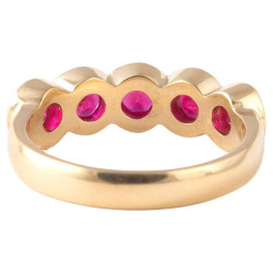Antique Ruby Diamond Silver Gold Ring