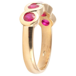 Antique Ruby Diamond Silver Gold Ring