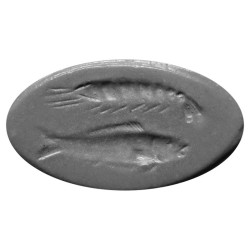 Greek Gold Ring with Fish and Crustacean, 4th Century BC