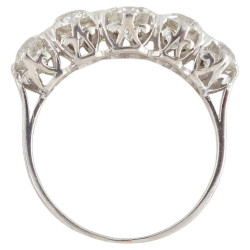 Platinum Old Cut Diamond Five Stone Ring Early 1900