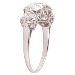Platinum Old Cut Diamond Five Stone Ring Early 1900