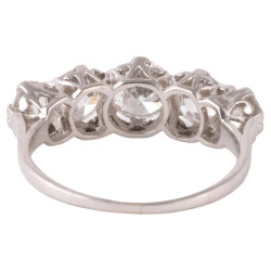 Platinum Old Cut Diamond Five Stone Ring Early 1900