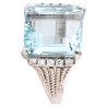 Art Deco' Platinum 8ct Aquamarine And Diamond Cocktail Ring