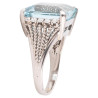 Art Deco' Platinum 8ct Aquamarine And Diamond Cocktail Ring
