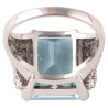 Art Deco' Platinum 8ct Aquamarine And Diamond Cocktail Ring