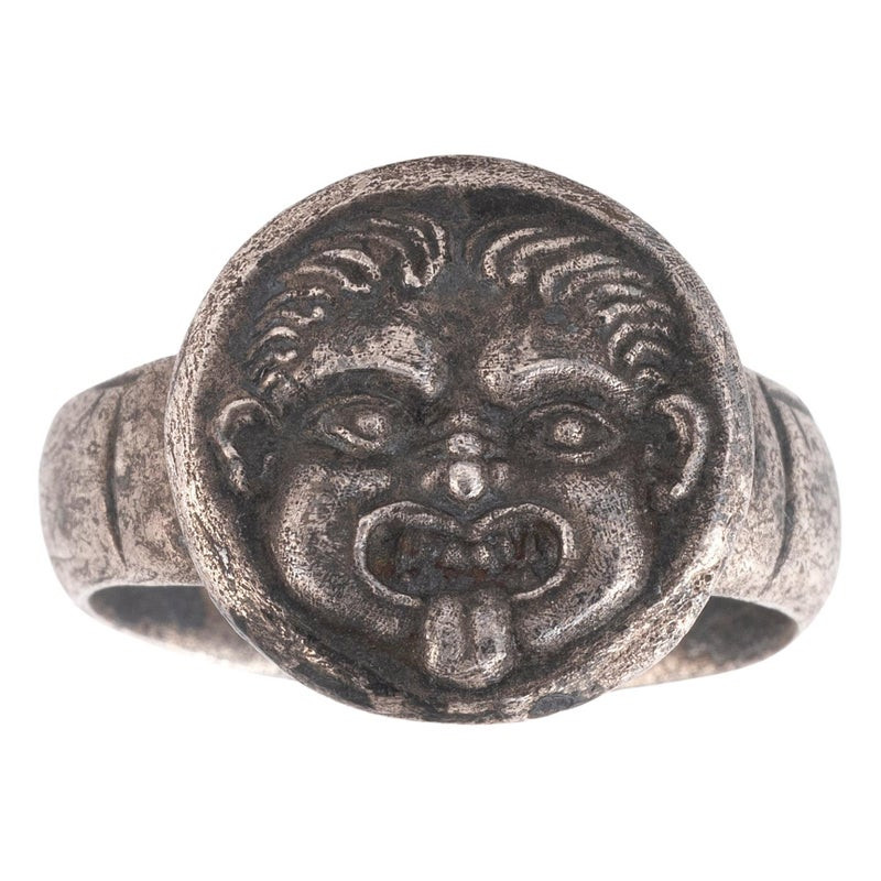 Silver Ring set with Ancient Gorgon Head’s coin circa 350-300 BC