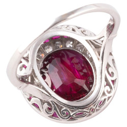Burma Ruby 2.49ct And Diamond Target Cluster Ring