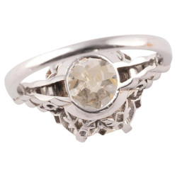 Art Deco Single Stone 3.4ct Old Mine Cut Diamond Ring Circa 1920's