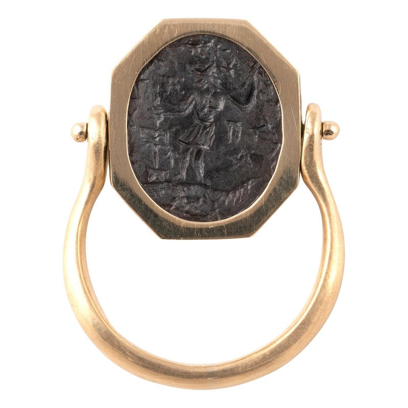 Hematite Gnostic Intaglio Ring 2nd-3rd Century AD