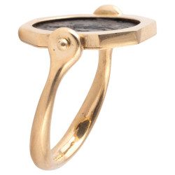 Gnostic Hematite Intaglio Ring in 18k Gold, 2nd-3rd Century Italy