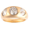 Antique Italian 18k Gold Three Stone Diamond Ring, Circa 1900, 3.1ct