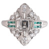 Art Deco Diamond And Emerald Ring c.1920