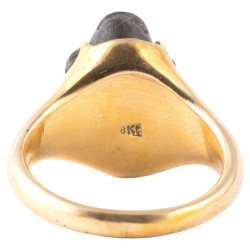 Labradorite Cameo ring of a Monkey 19th Century