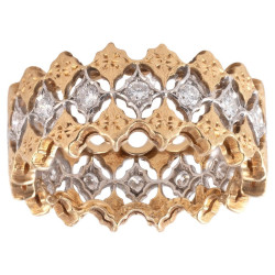 Buccellati Two-Tone Gold and Diamonds Band Ring