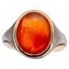 Silver & Gold Carnelian Finger Ring Depicting Julius Caesar 18th Century