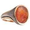 Silver & Gold Carnelian Finger Ring Depicting Julius Caesar 18th Century
