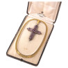 Late 19th Century Large Amethyst Cross Pendant With Gold Necklace