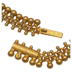 Late 19th Century Large Amethyst Cross Pendant With Gold Necklace