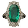 Art Deco 3.3ct Colombian Emerald And Diamond Ring Circa 1930