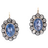 Italian Late 19th Century 7.4ct Ceylon Sapphire And Diamonds Earrings