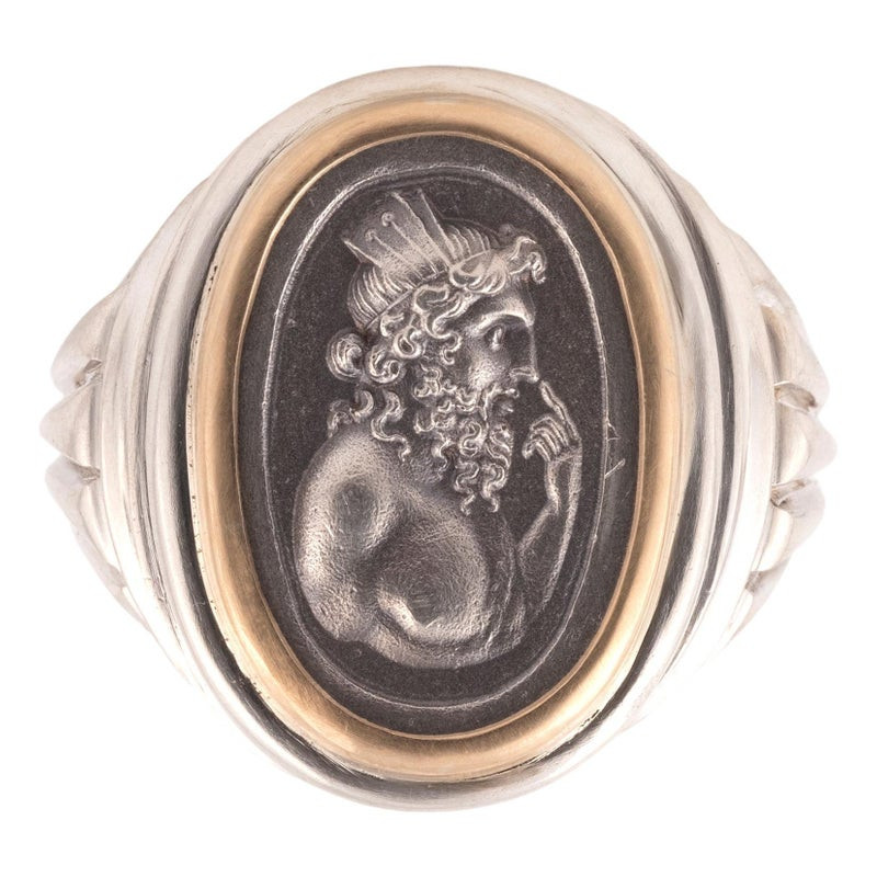 Gold and Silver Cameo depicting Neptune Ring