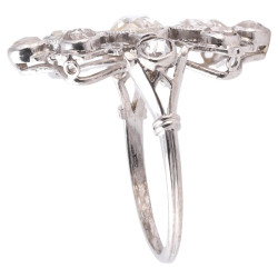 Belle Époque Platinum Three-Stone Ring with 1.2ct Old-Cut Diamonds
