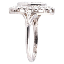Art Deco Platinum Marquise Cut Diamond Ring, 1.5ct, Italy 1920