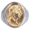 Blackened Silver Gold Roman Emperor Gaius Julius Caesar Cameo Men’s Ring