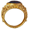 Ancient Roman Black Agate Intaglio Cocidius Mounted In Gold Ring 3ND Century AD