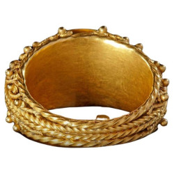 Ancient Roman Black Agate Intaglio Cocidius Mounted In Gold Ring 3ND Century AD