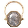 18kt Yellow Gold and Roman Silver Coin Of Emperor Vespasian 69AD - 79AD Ring