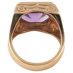 Gold and Amethyst Bishop Ring