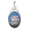 Antique Circa 1870 Sterling Silver Micro-Mosaic Swan Pendant, 7.2cm
